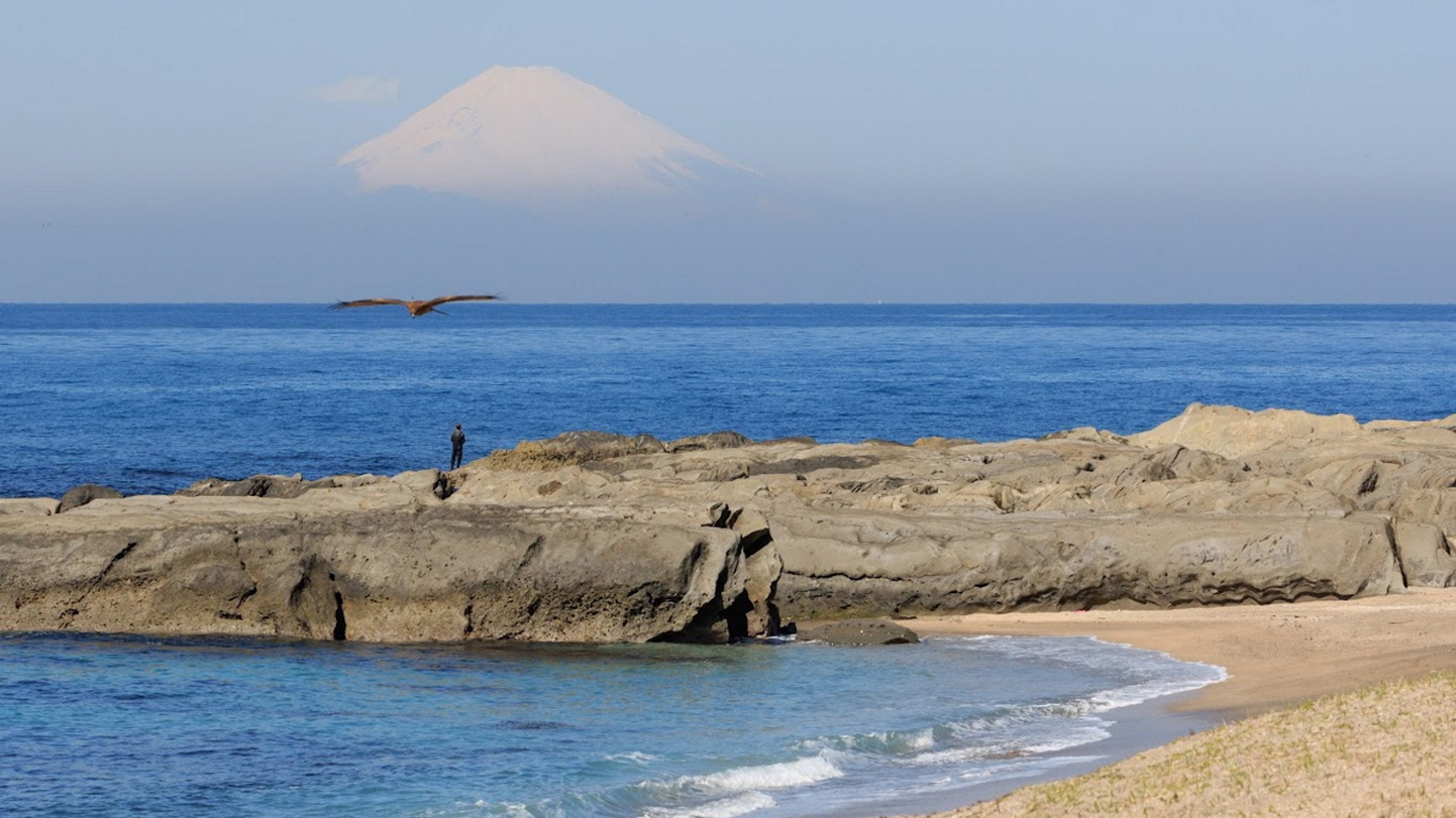 【布良海岸】テレビドラマのロケ地になったことで有名な海岸です。（当館より車で約20分）