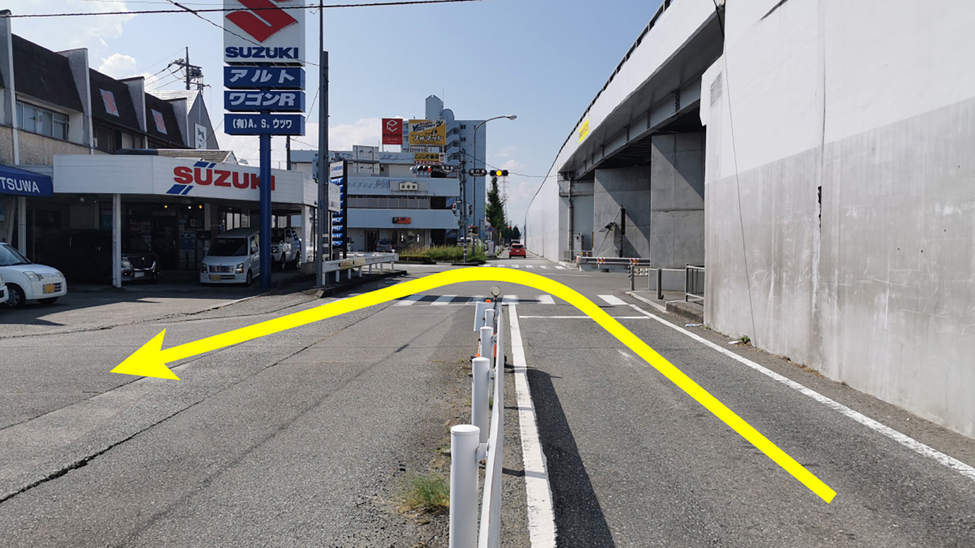 ③【小型車以外】「徳行東」交差点を左にUターンします。