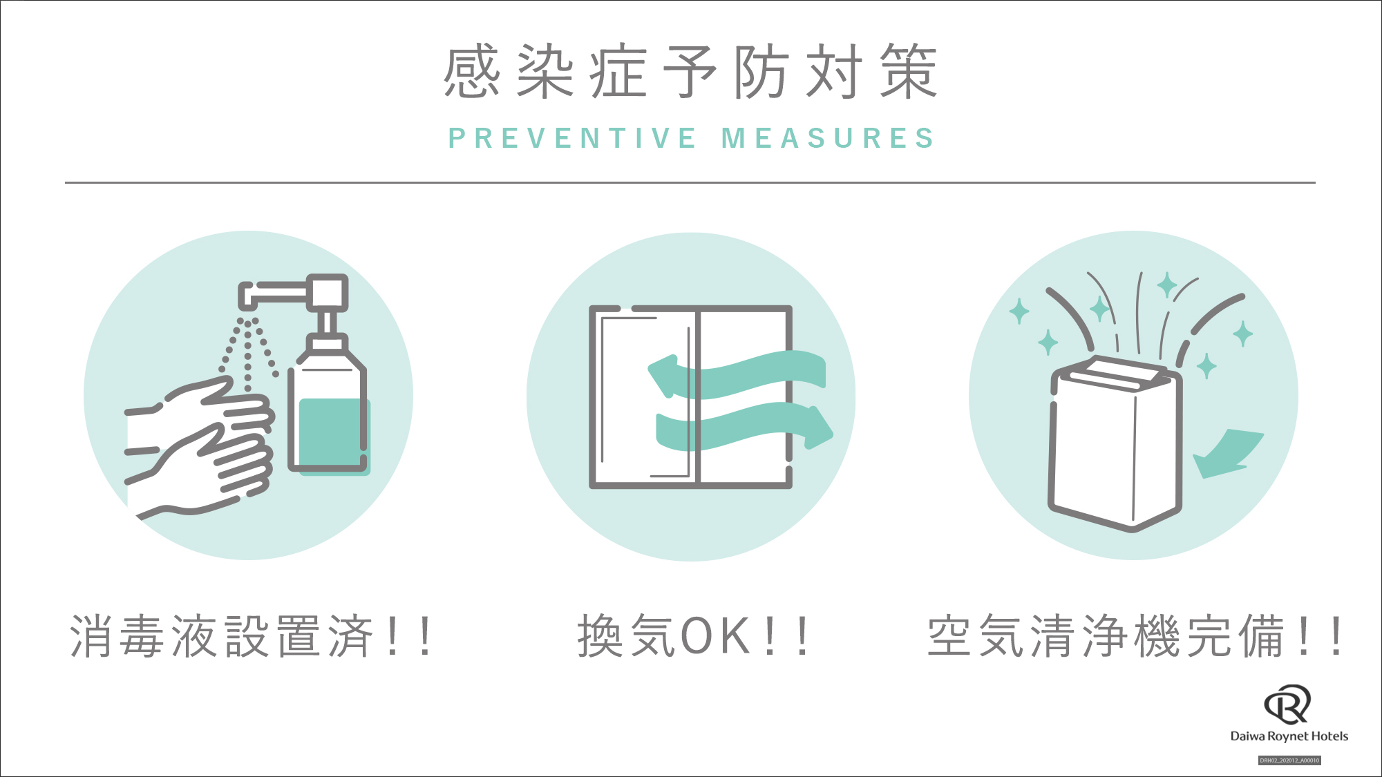 感染予防対策実施中