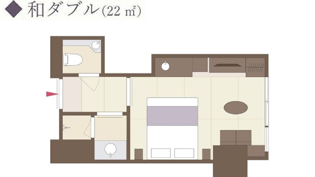 【客室】間取り図「和ダブル」 (定員2名様)