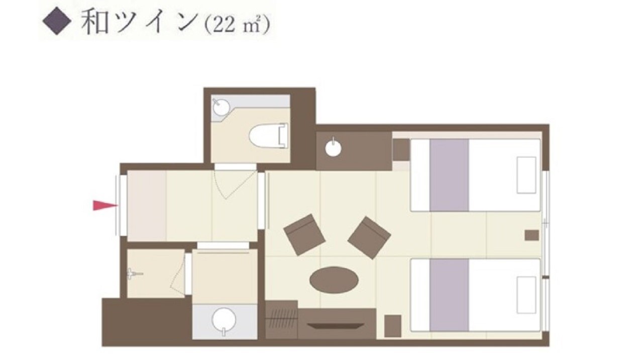 【客室】間取り図和ツイン (定員2名様)