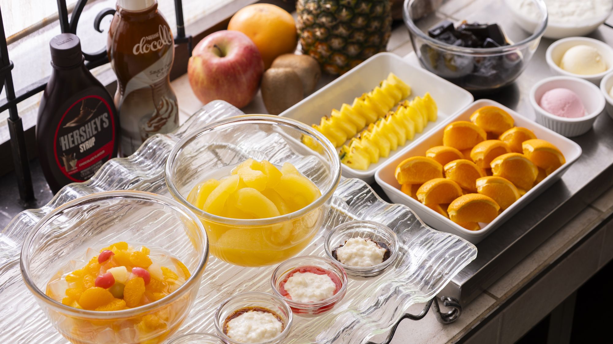 朝食ビュッフェデザートコーナー