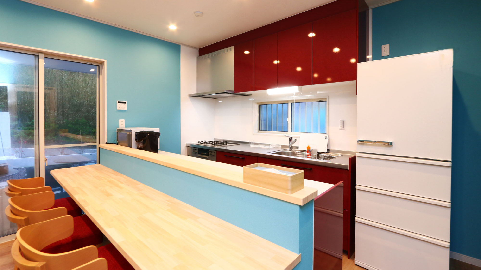 【客室】ヴィラ菊乃屋１階１２号室カウンター&キッチン＊