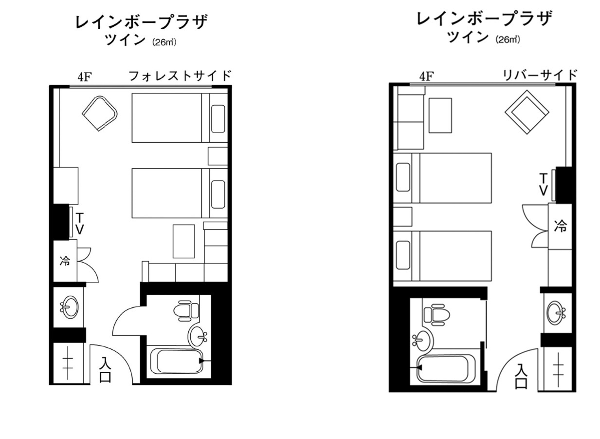 レインボープラザツインルーム平面図