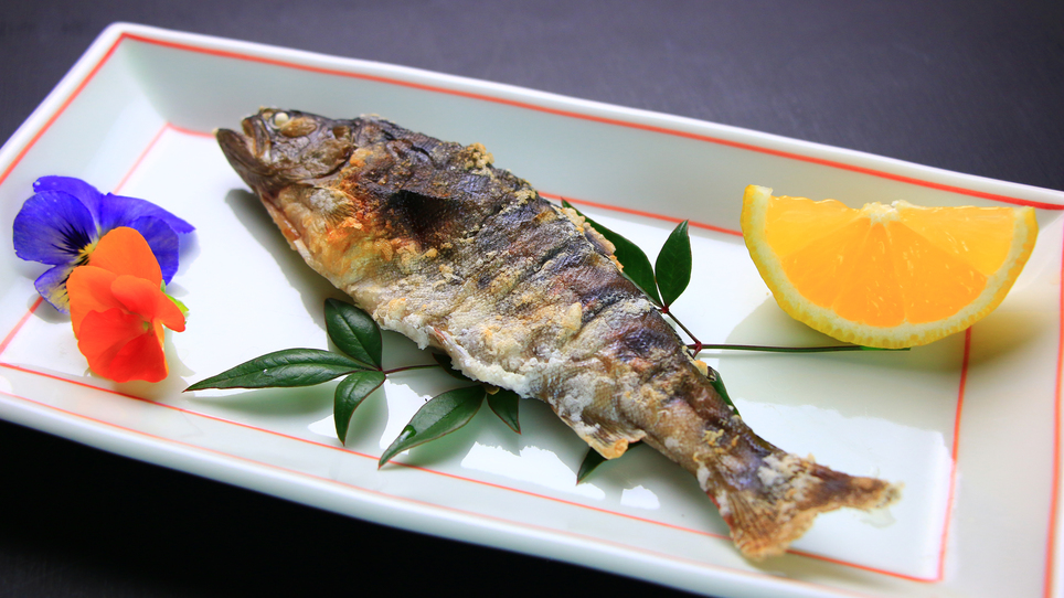 【夕食一例】山女魚の塩焼き