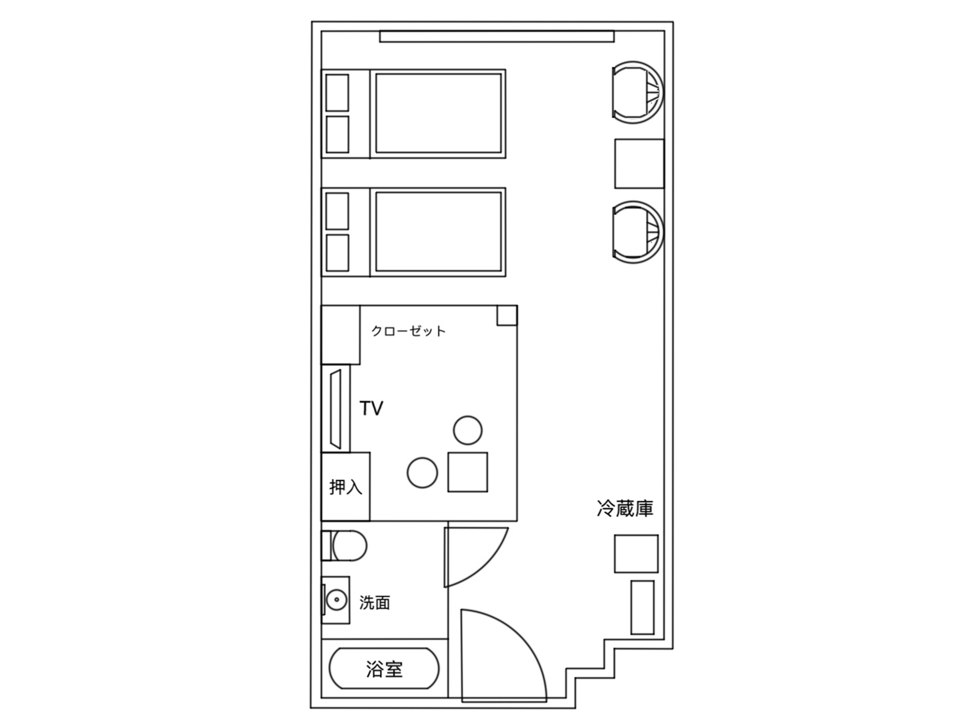 ・【和洋室】客室全体の図面