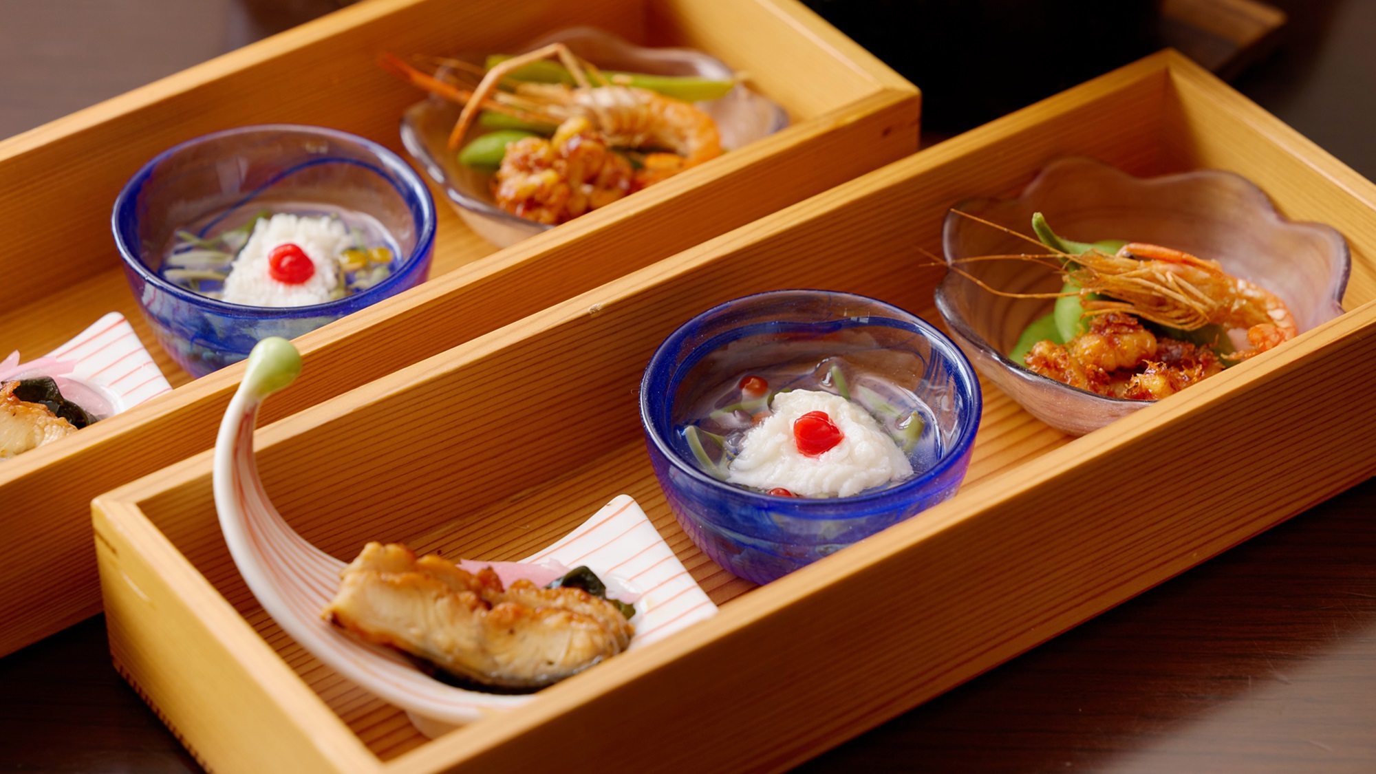 【季節の献立】前菜三種盛り（一例）