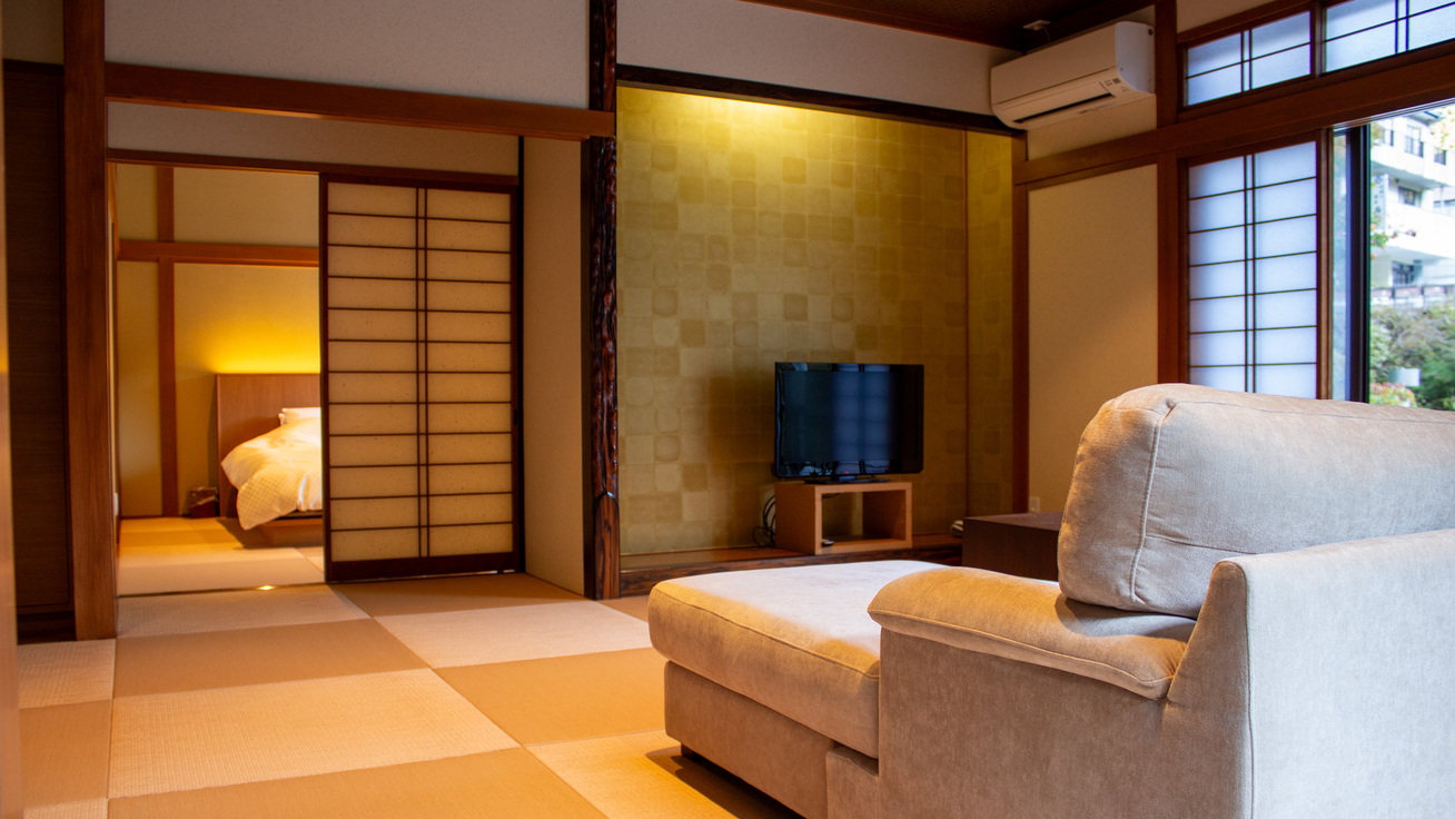 ３階和室約１８畳+ベッドルーム【梅見月】〜癒しの風景〜