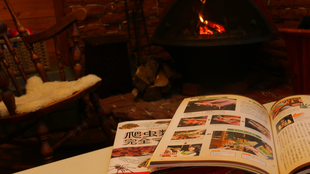 #【館内】暖炉で温まりながらゆっくり読書の冬♪