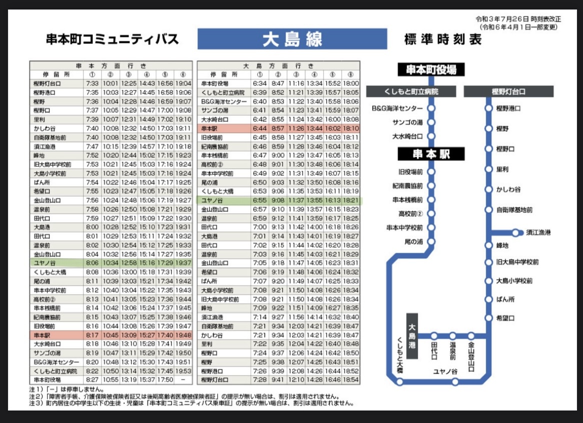 コミュニティバス時刻表