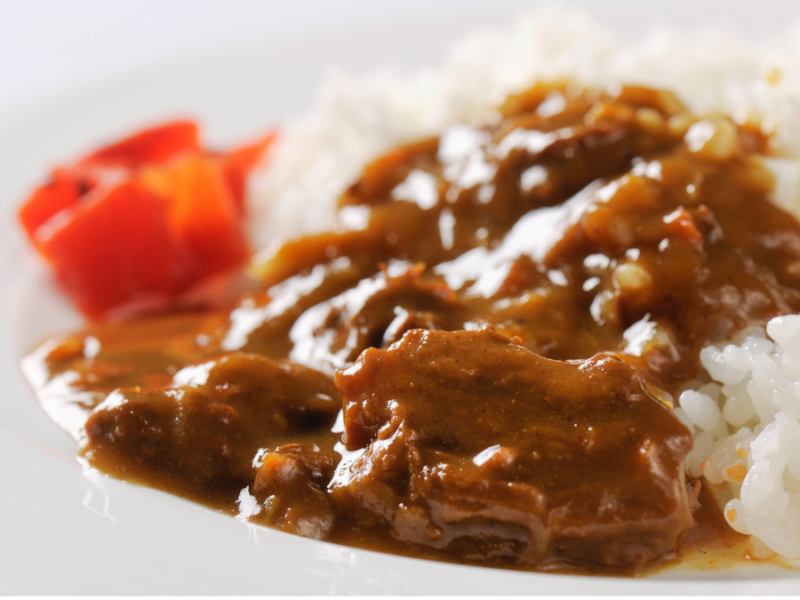 【地産地消メニュー】朝食一番人気舟形マッシュルーム入りカレー