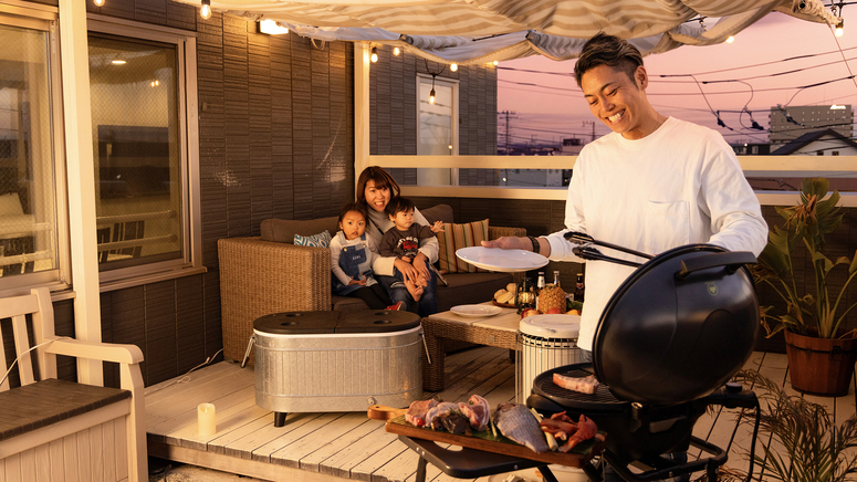 【Paprikaスイート】テラスでは、食材を持ち込んでBBQも可能です♪