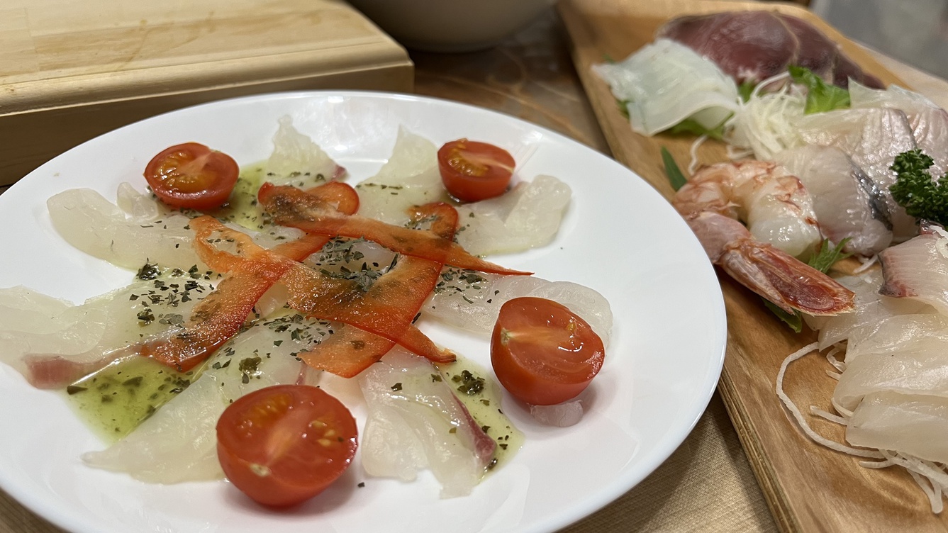 【夕食一例】タイのカルパッチョ