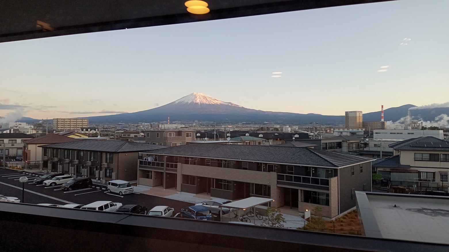 客室からの富士山(雪化粧)です♪