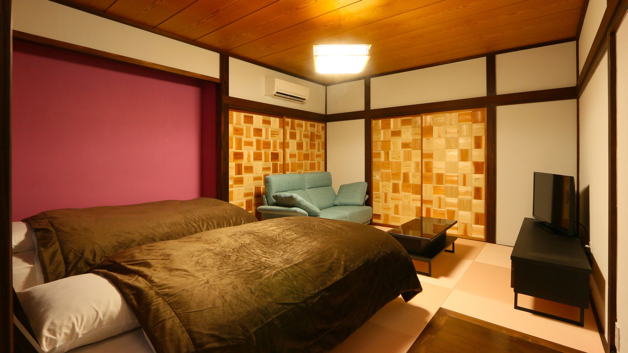客室Quatre-キャトル-(No.4)約21平米+露天風呂・セミダブルベッド&シングルベッド