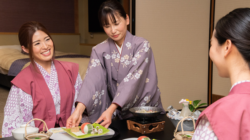 *【部屋食】お部屋で気兼ねなくお食事をお楽しみください。※一部プラン限定