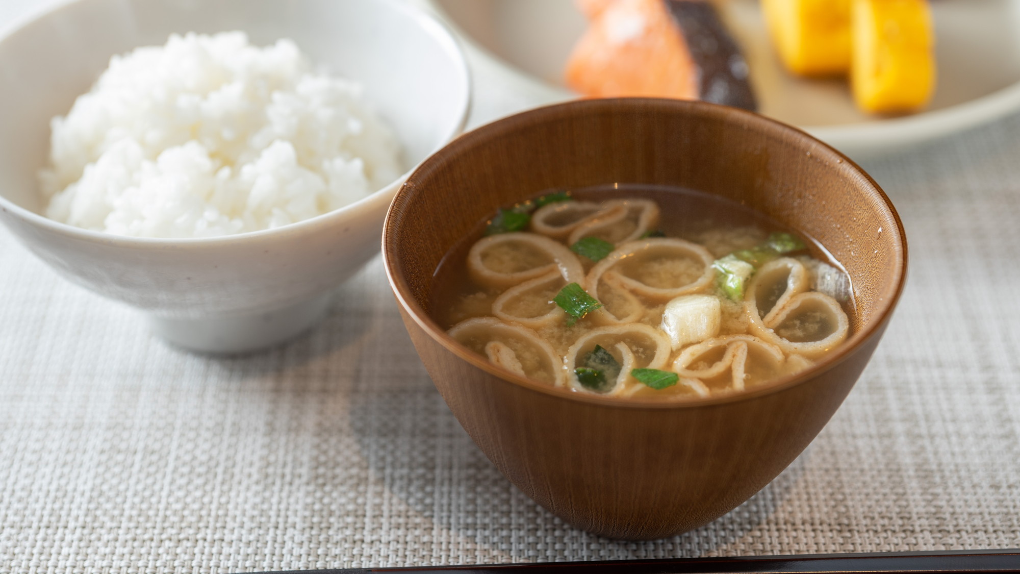 有機大豆を使用したお味噌汁でほっと一息♪