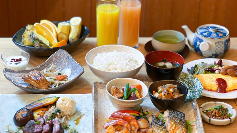 【朝食例和食メニュー】鉄板焼き付き和洋40種のビュッフェ6:30〜10:30