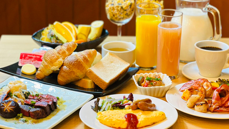 【朝食例洋食メニュー】鉄板焼き付き和洋40種のビュッフェ6:30〜10:30