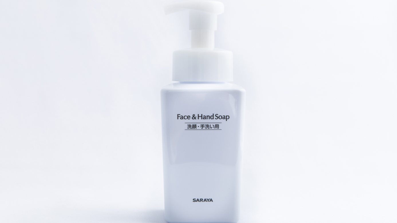 (フェイス&ハンドソープ) 洗顔にもお使いいただける、泡で出るハンドソープをご用意。