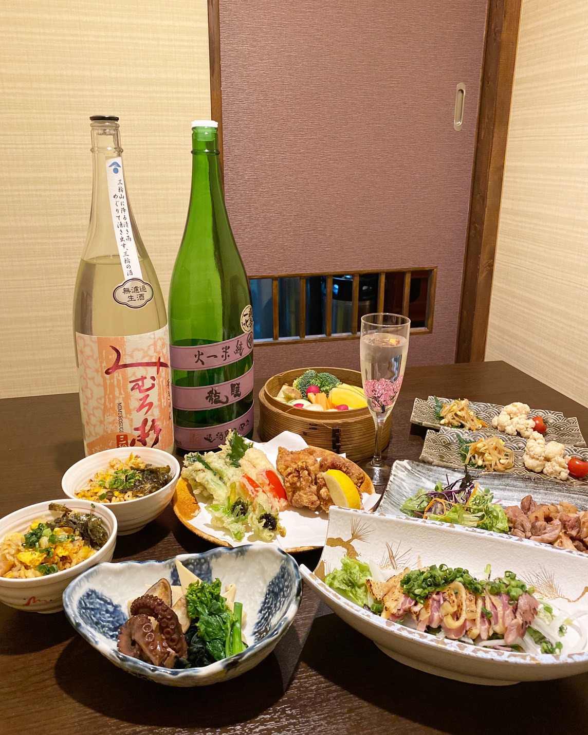 しゅん坊やすらぎコース 奈良の地鶏や、地酒、旬の野菜にこだわった豪華夕食コース