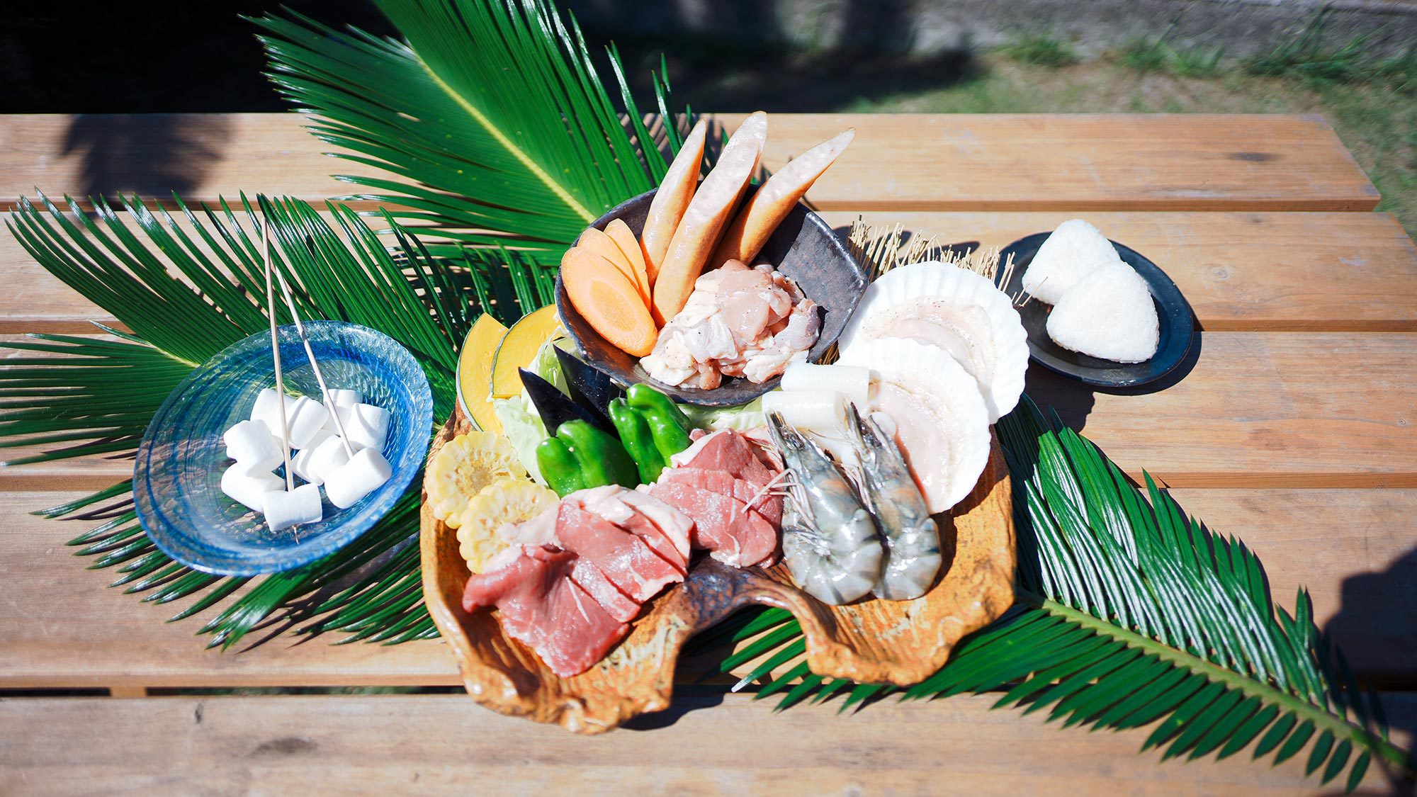 ・【BBQ】みんなで楽しめる定番のメニュー！デザートには焼きマシュマロも！（一例）