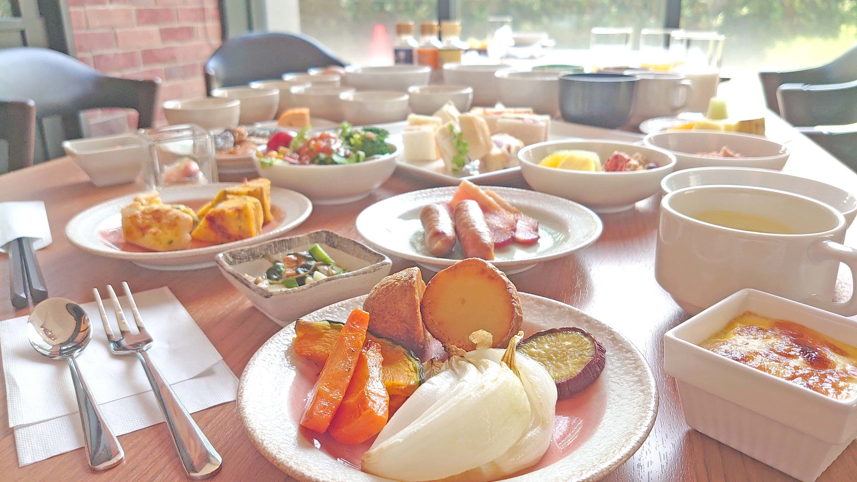 朝食ビュッフェ盛り付け例