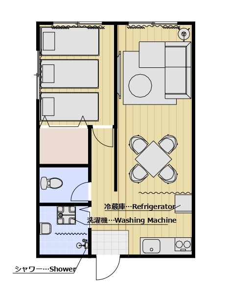 《Naha East 40㎡》間取り