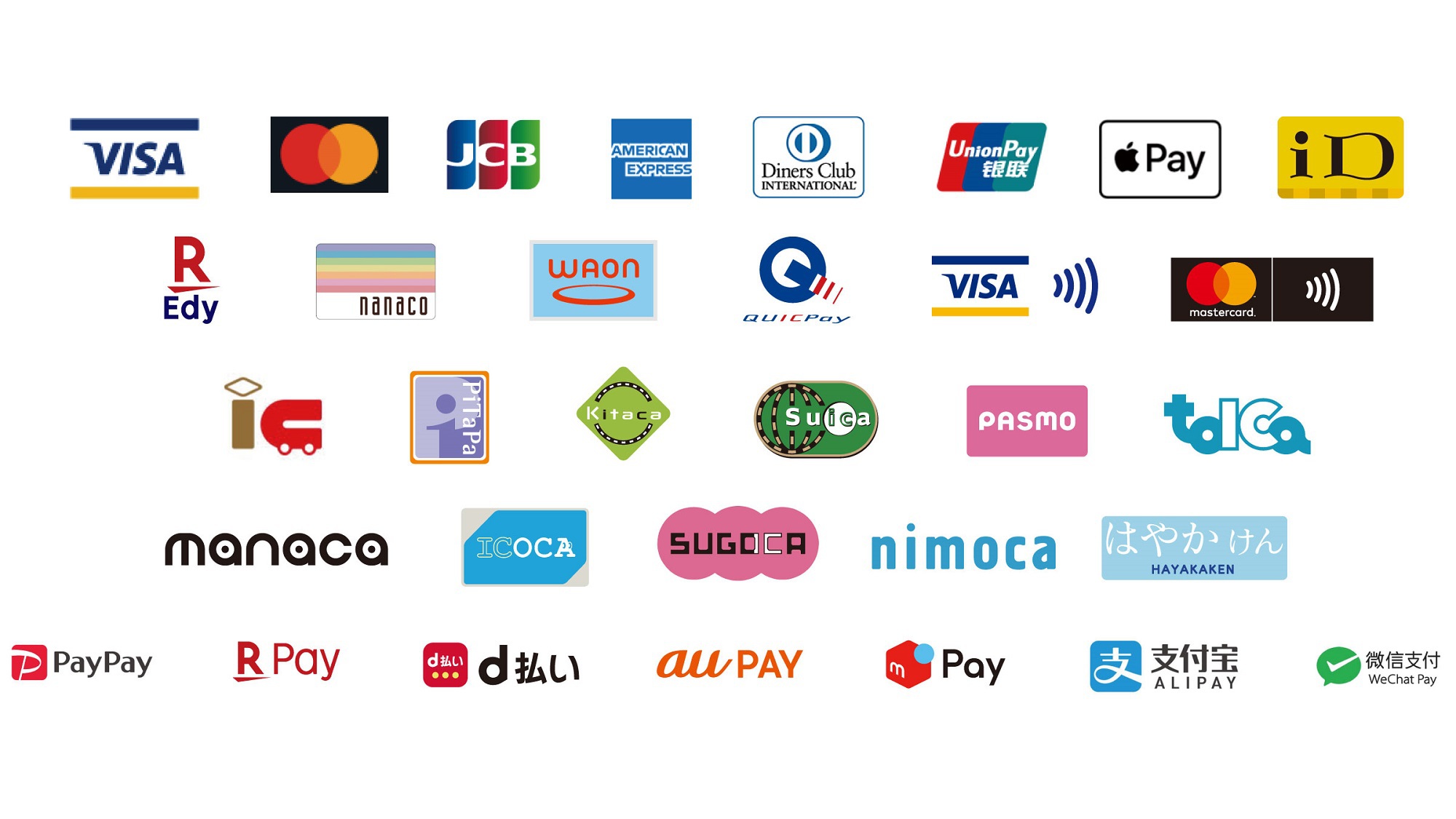 ご利用可能なキャッシュレス決済※2025年4月時点