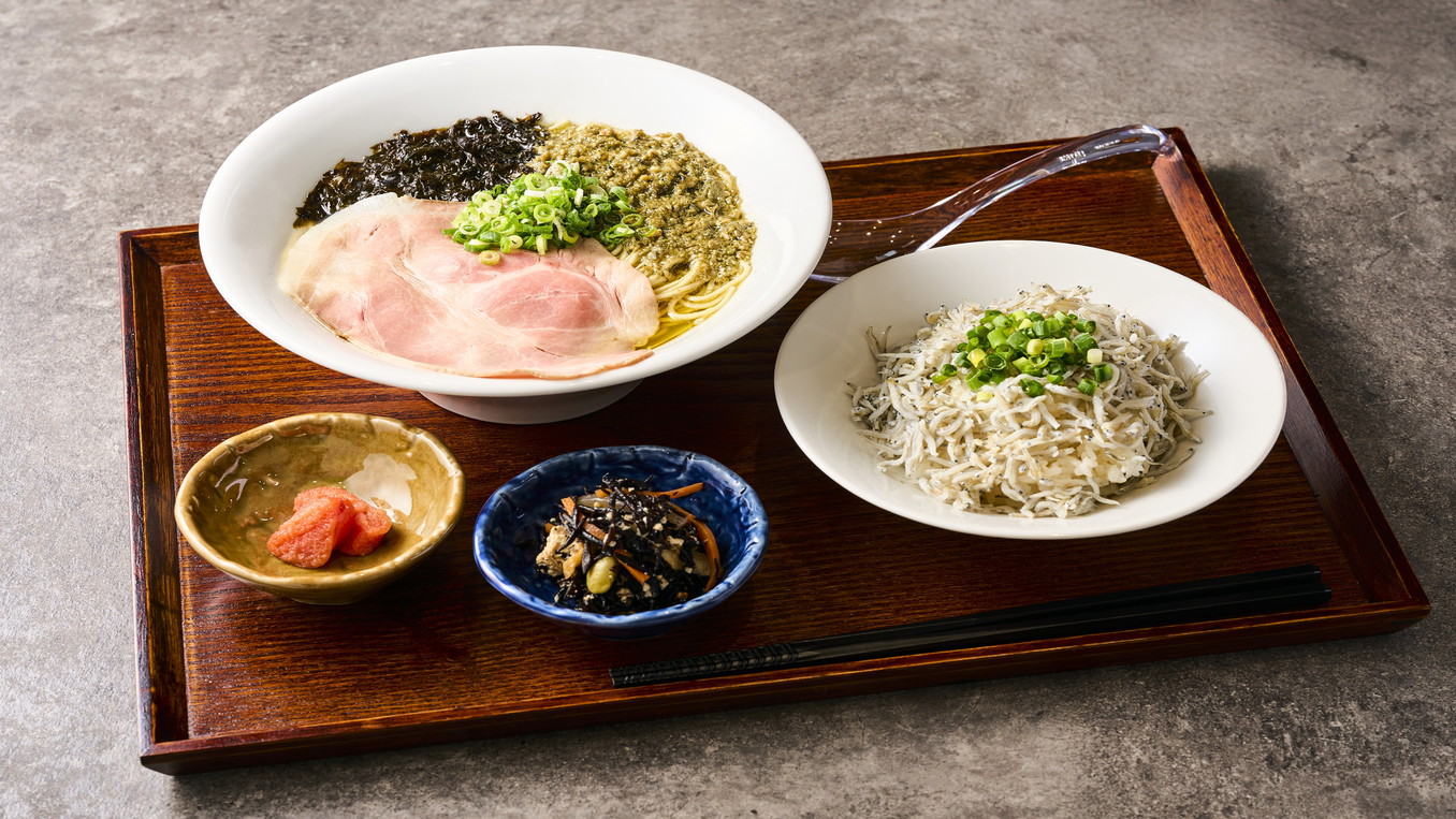 【朝食付き】牡蠣塩ラーメンとしらす丼・とろろご飯から選べるセットメニュー