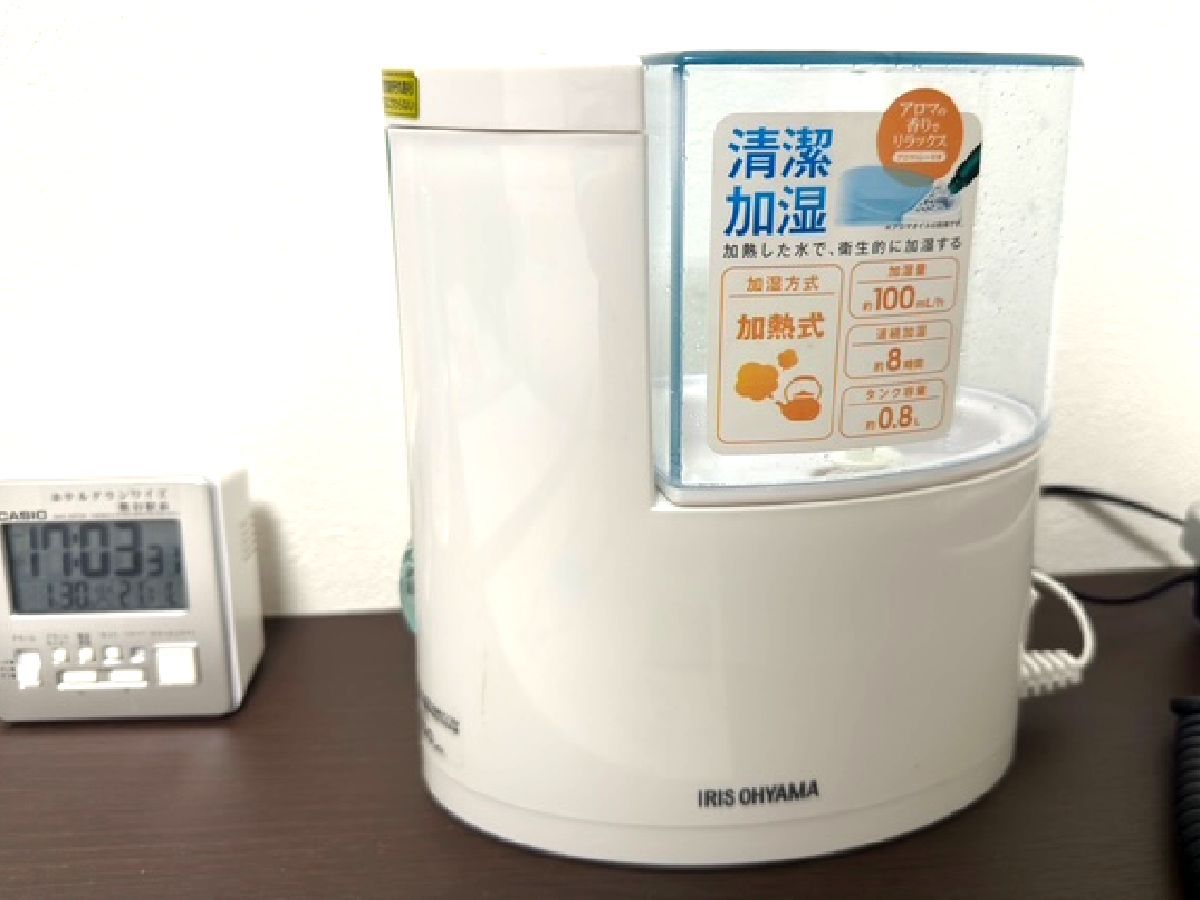 全室プラズマクラスター空気清浄機加湿機能付きですが簡単な加湿器もご用意