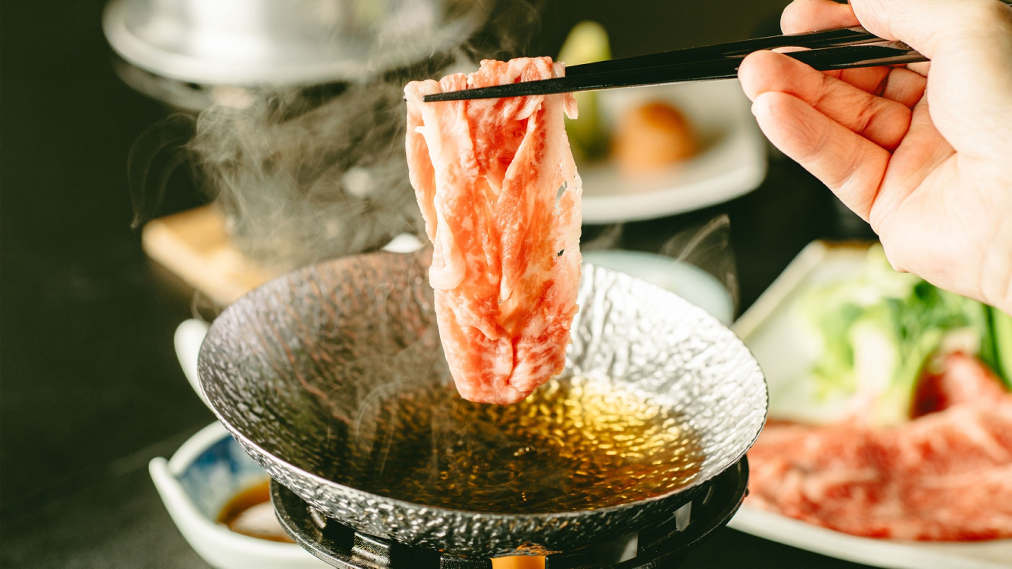 【夕食膳雅コース／当館最上級のコース】岩手県産和牛のしゃぶしゃぶ料理内容はイメージ