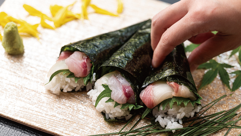 instagrammableな手巻き寿司 ※寿司ネタは季節やその日の仕入れ状況により変更となります。