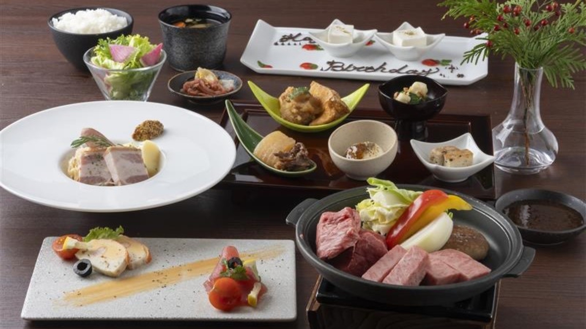 プレミアム飛騨牛の陶板焼き