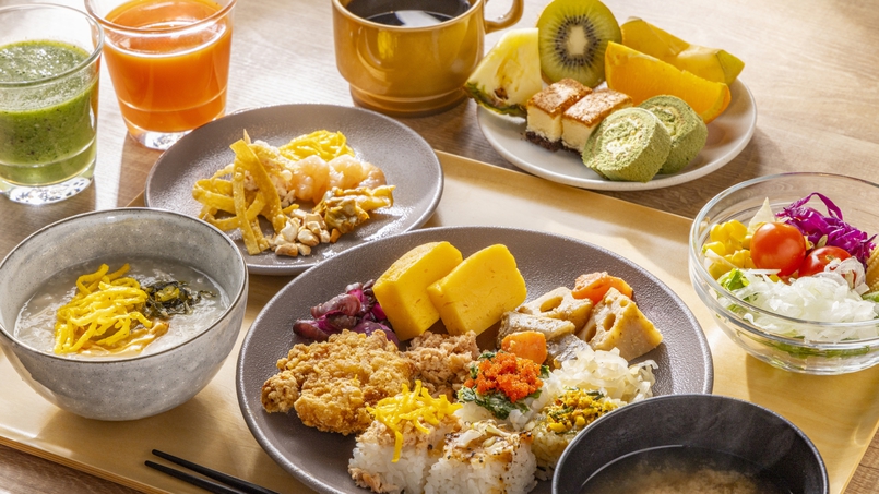 朝食ビュッフェ｜盛り付け一例（和食）