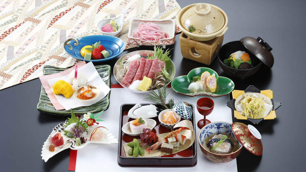 お祝い会席おめでたい席に華を添える、とっておきの会席料理です。