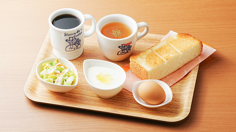 コメダ珈琲店の選べる朝食定番トーストセットゆで玉子