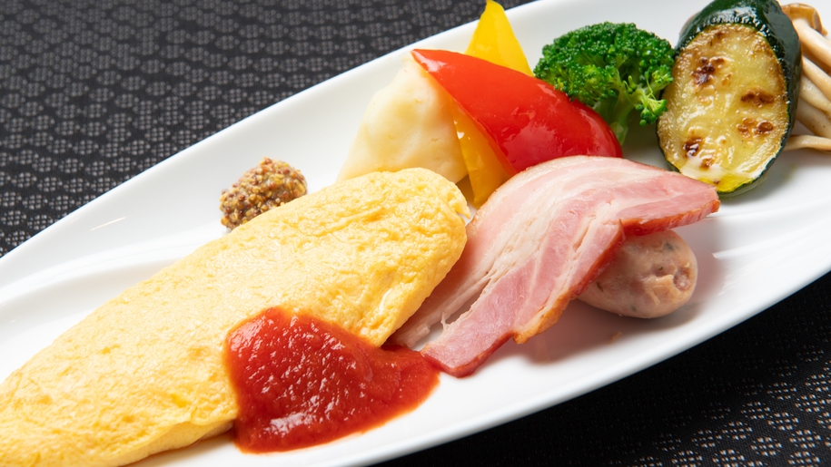 【食事イメージ】朝食選べる3種プレート オムレツ