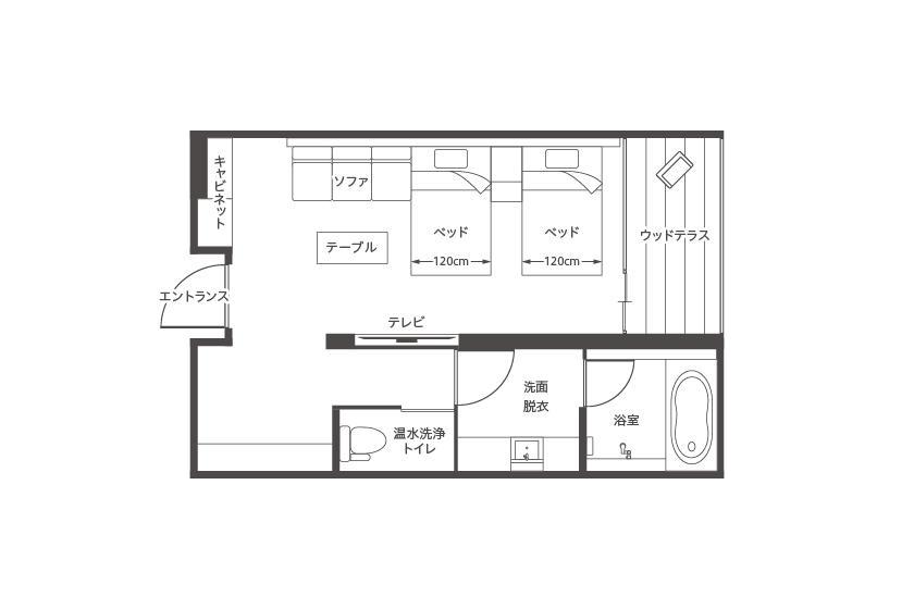 ツインルーム平面図