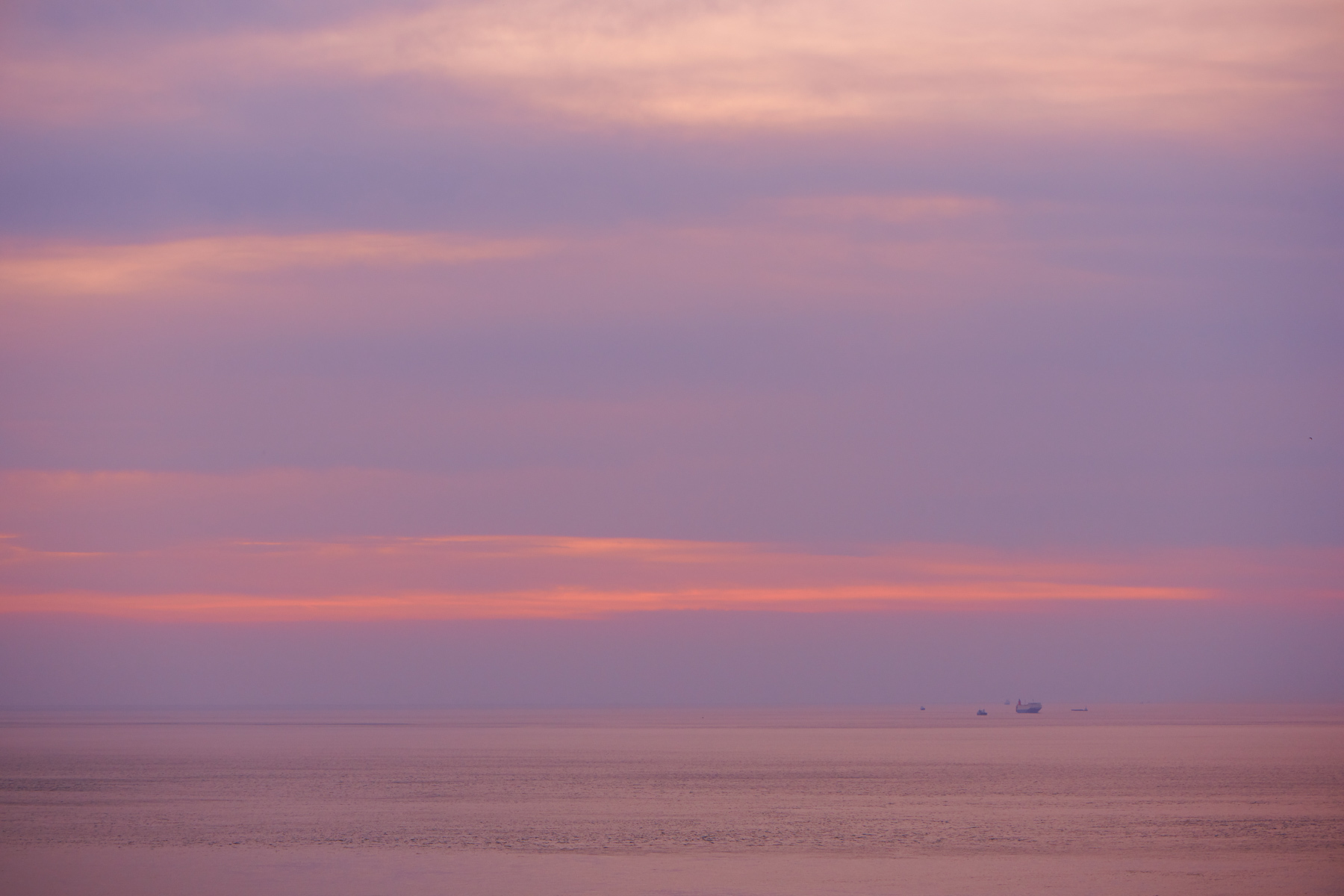 近くの海の夕陽景色