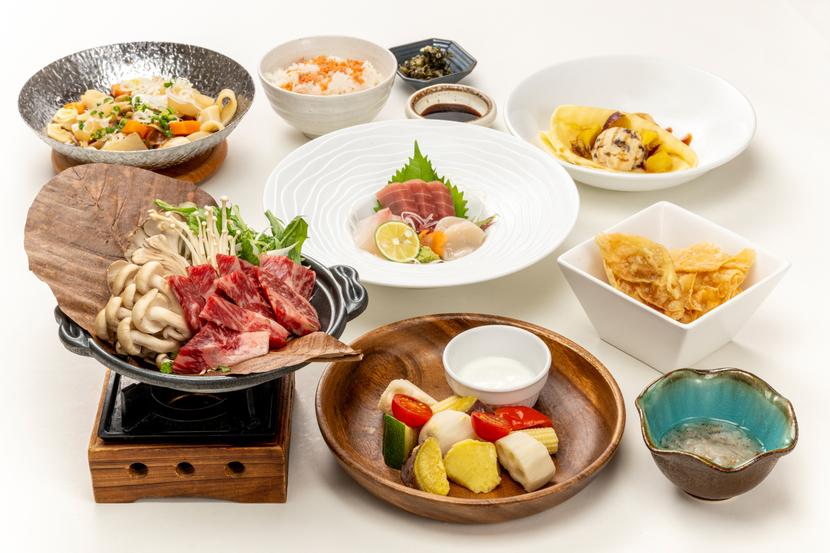 2024秋夕食〜上州牛サーロイン朴葉味噌焼き&湯葉揚げ〜