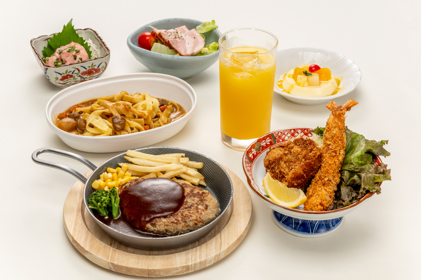 2024夕食〜お子さまハンバーグ&カレーパスタ〜