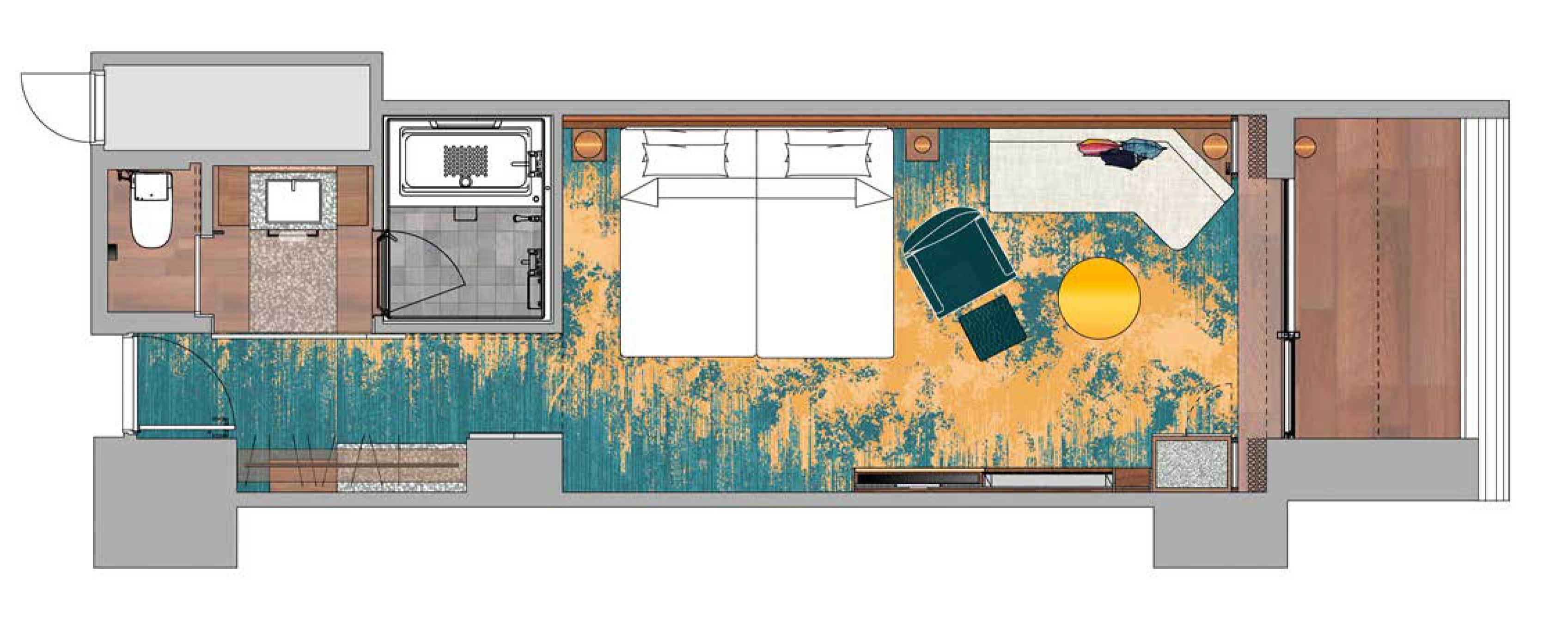 クラブデラックスハリウッドツインレイアウト図