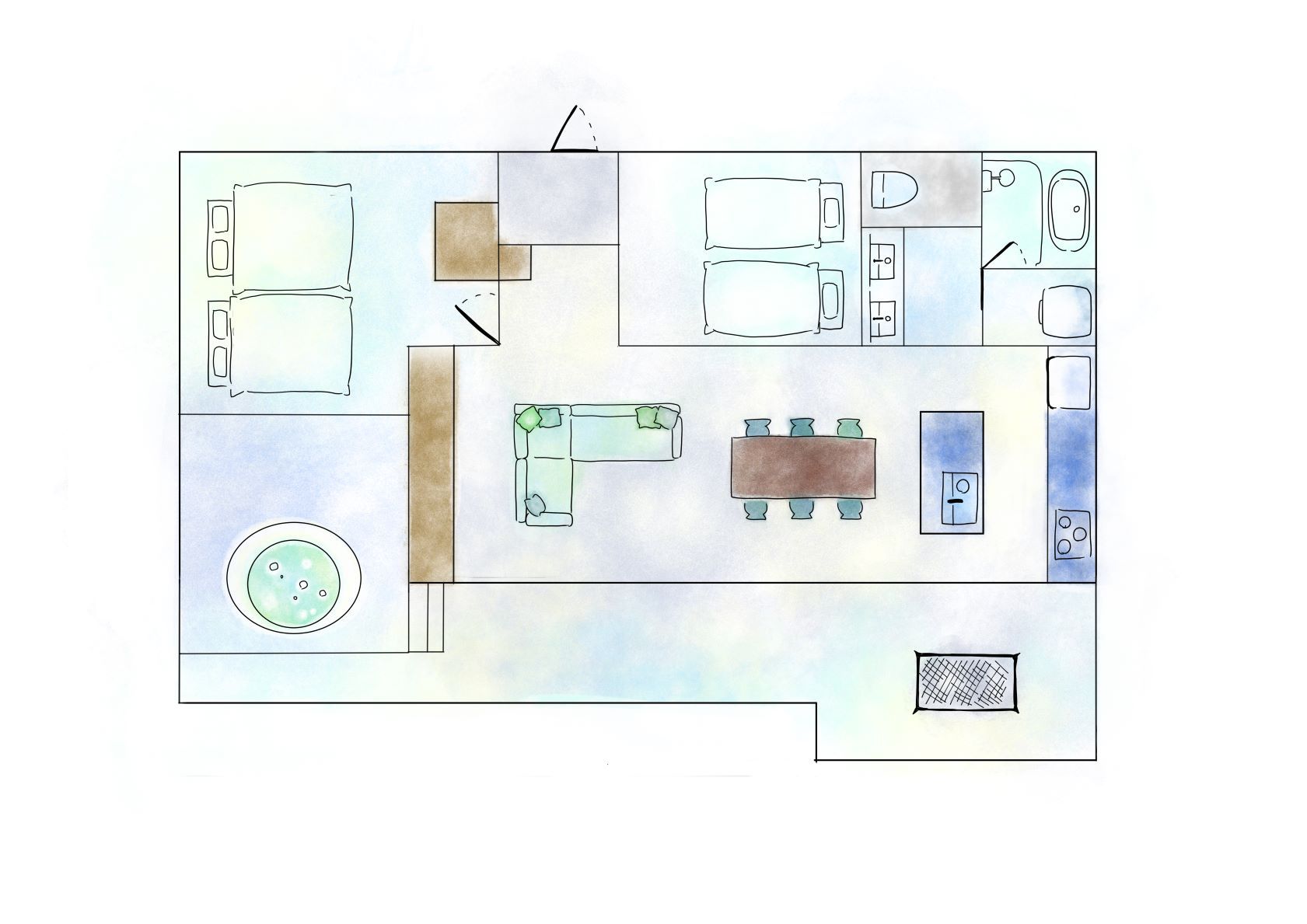 ルームタイプ：Adan（2F）間取り図