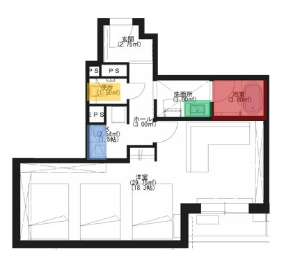 スーペリアB【間取り図一例】