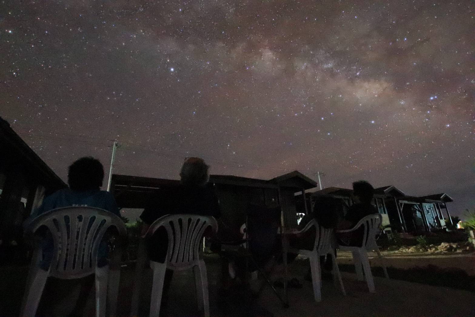 コテージのお庭でプラネタリウム鑑賞