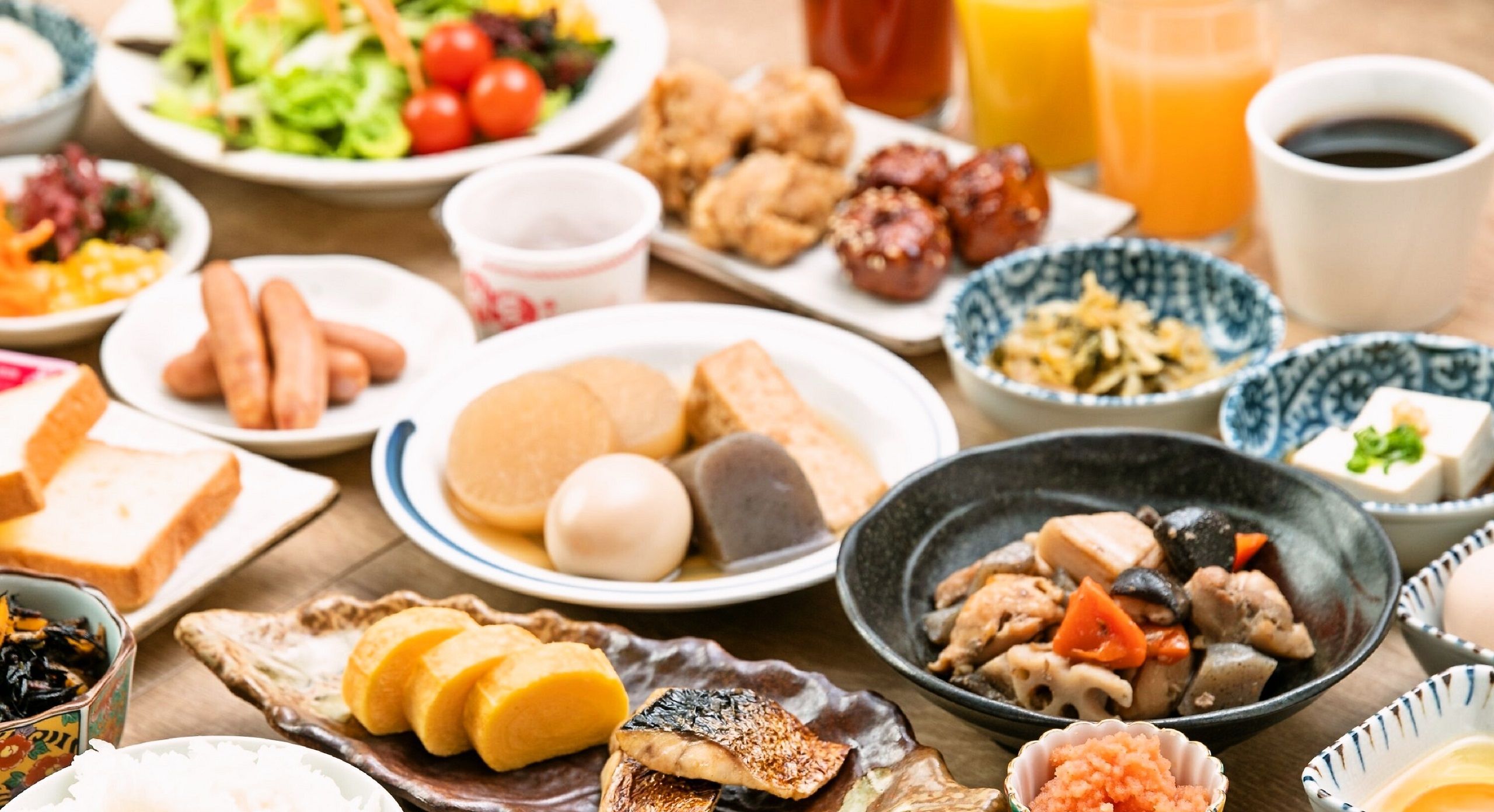 【朝食バイキング付】■バイキングは明太子・もつ鍋、当店自慢のおでんが食べ放題■