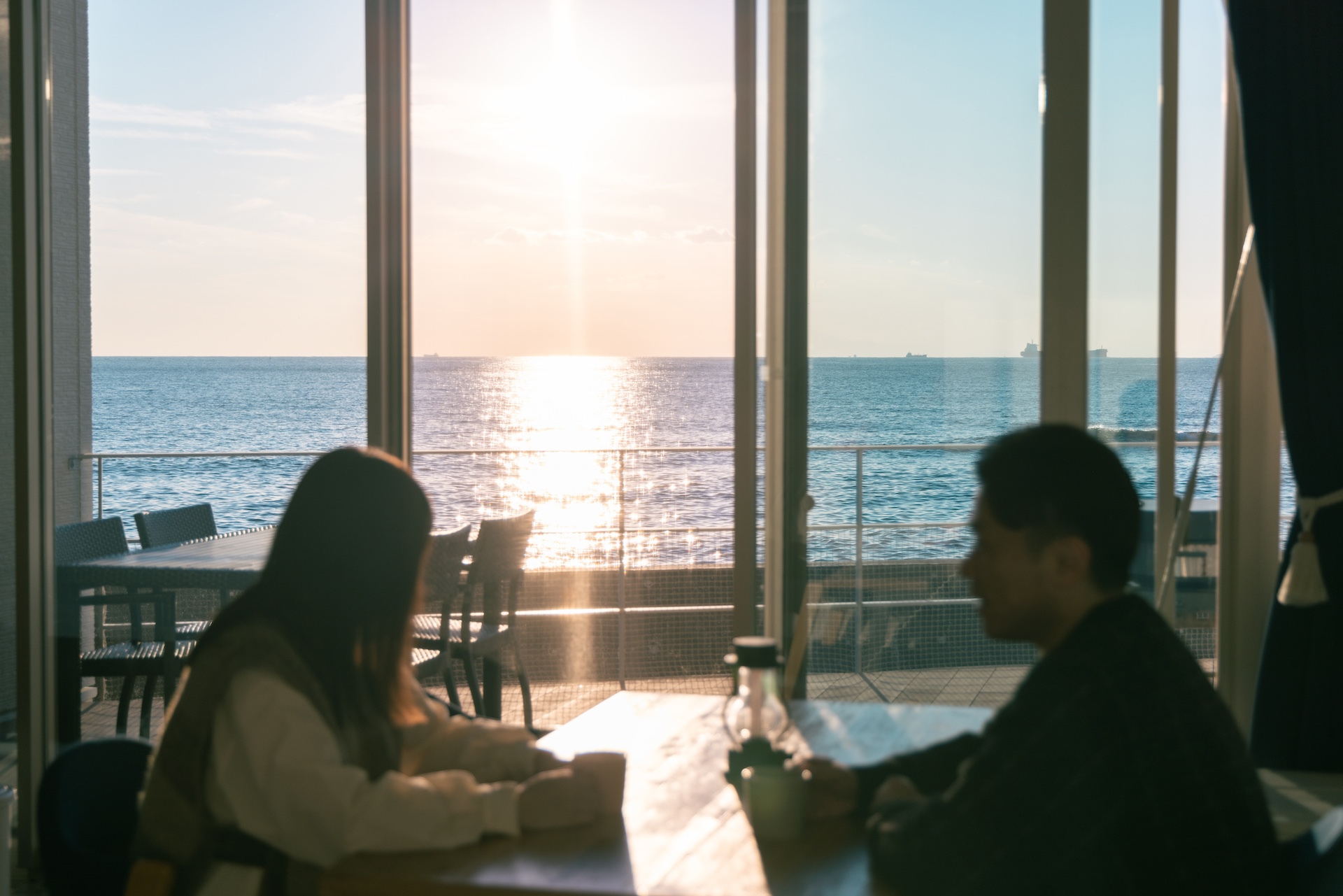 部屋からの夕日