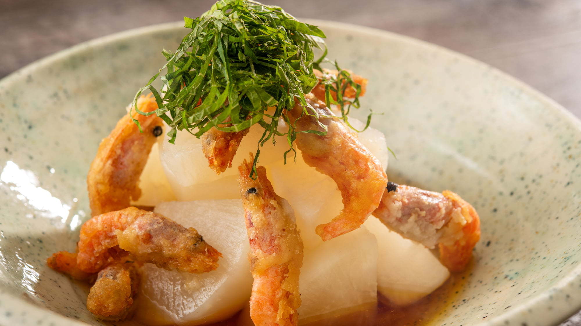 【夕食ビュッフェ】秋メニュー 小エビとふろふき大根