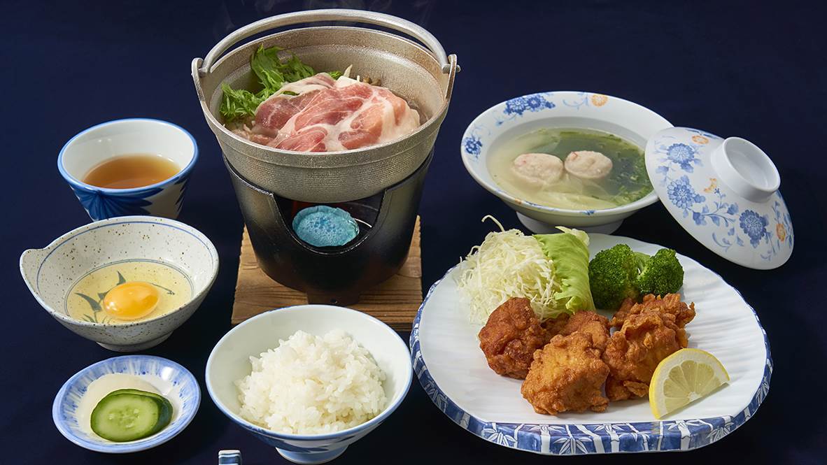 合宿利用のお客様には「豚すき焼き」をご用意します